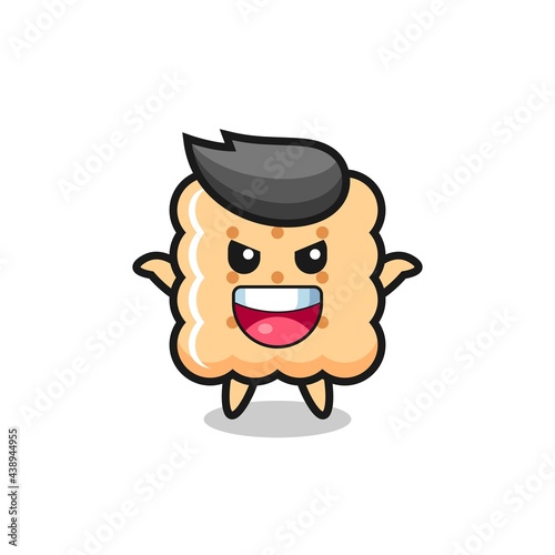 the illustration of cute cracker bar doing scare gesture