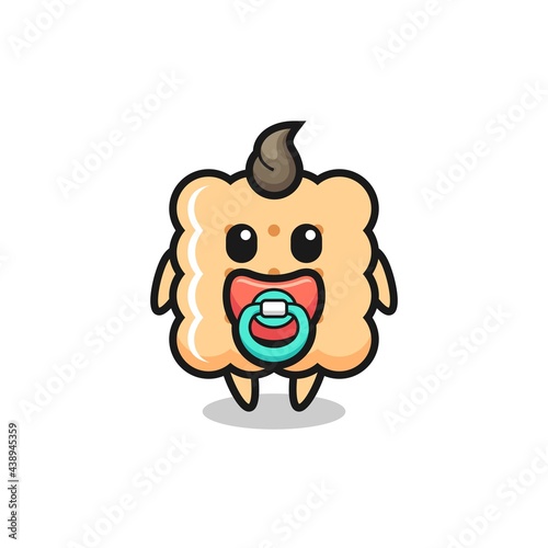 baby cracker cartoon character with pacifier