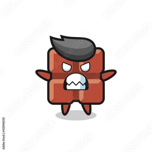 wrathful expression of the chocolate bar mascot character