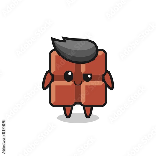chocolate bar cartoon with an arrogant expression