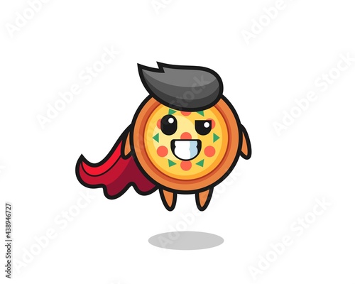 the cute pizza character as a flying superhero © heriyusuf
