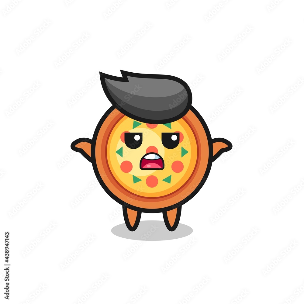 pizza mascot character saying I do not know