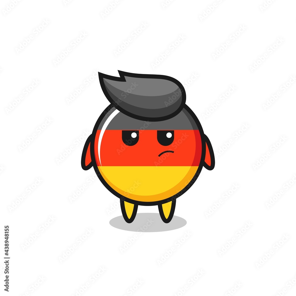 cute germany flag badge character with suspicious expression