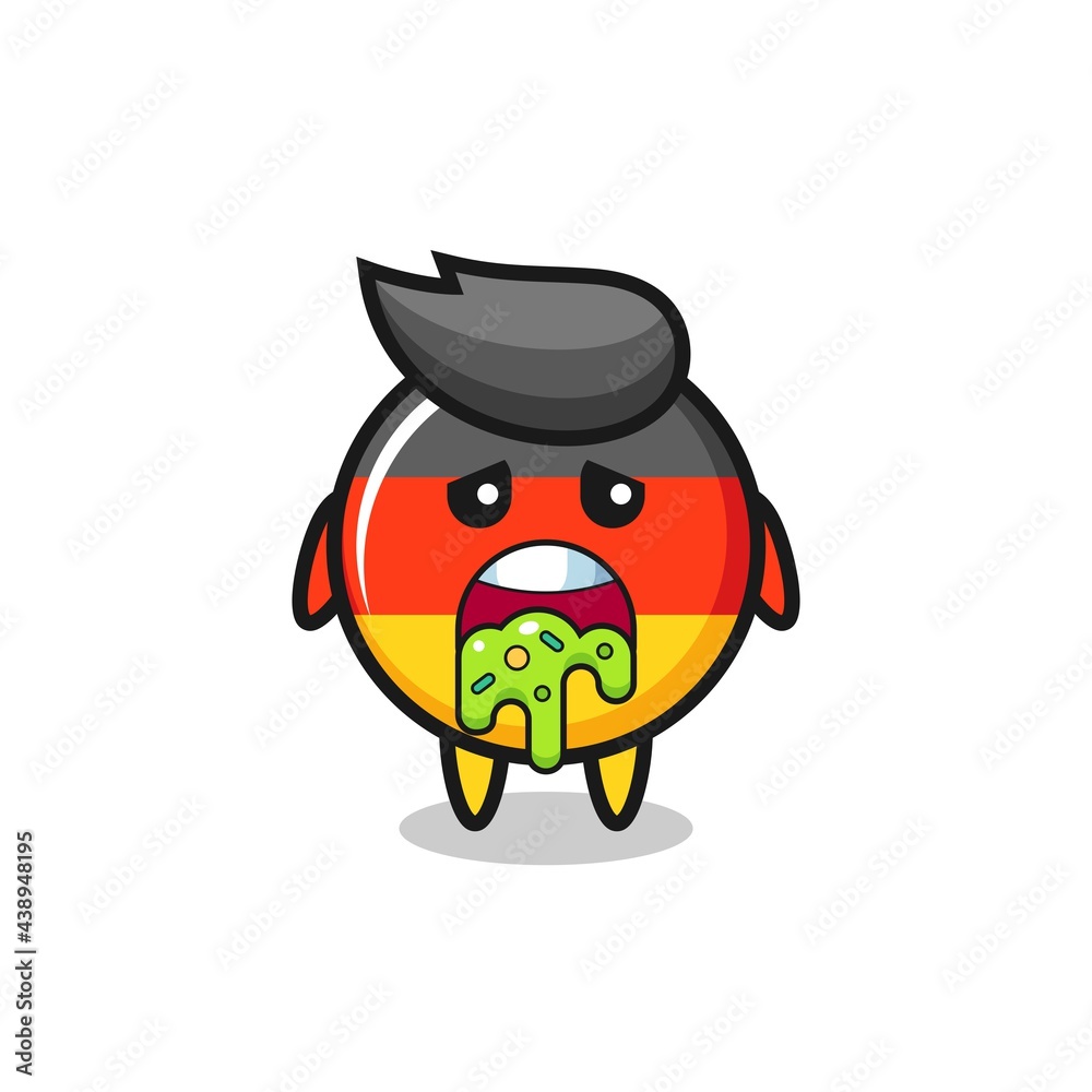 the cute germany flag badge character with puke the cute germany flag badge character with puke