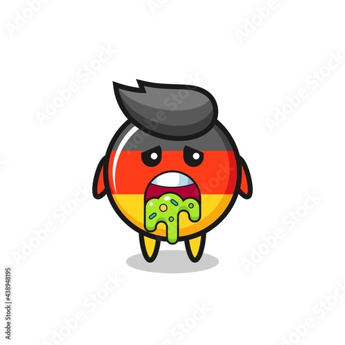 the cute germany flag badge character with puke © heriyusuf