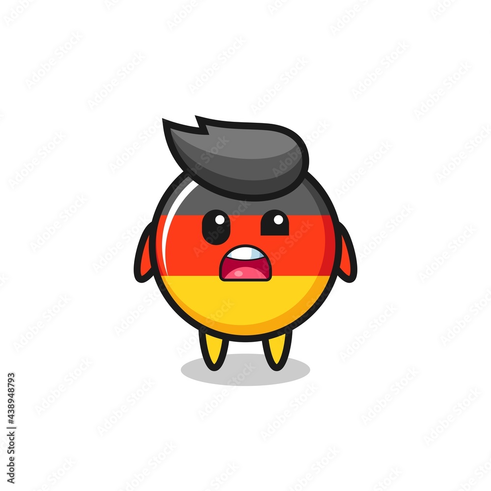 the shocked face of the cute germany flag badge mascot the shocked face of the cute germany flag badge mascot