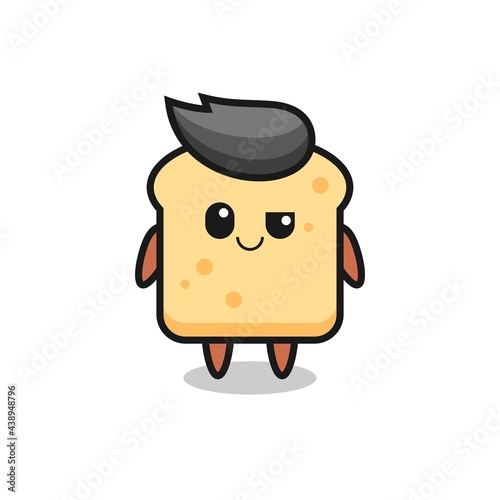 bread cartoon with an arrogant expression