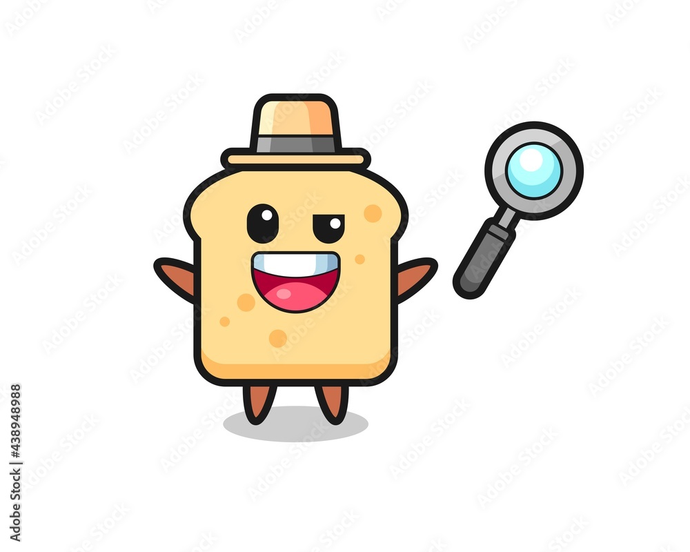 illustration of the bread mascot as a detective who manages to solve a case