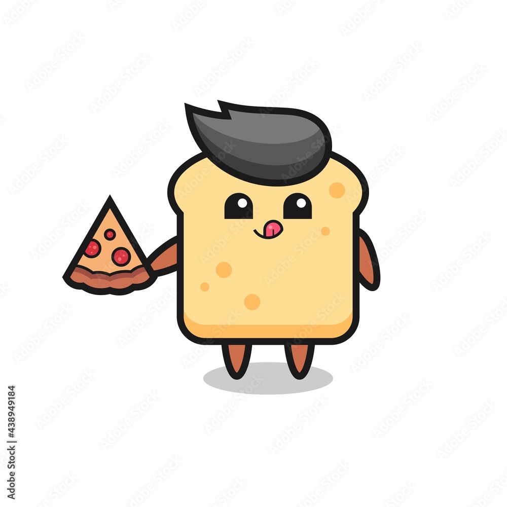 cute bread cartoon eating pizza cute bread cartoon eating pizza