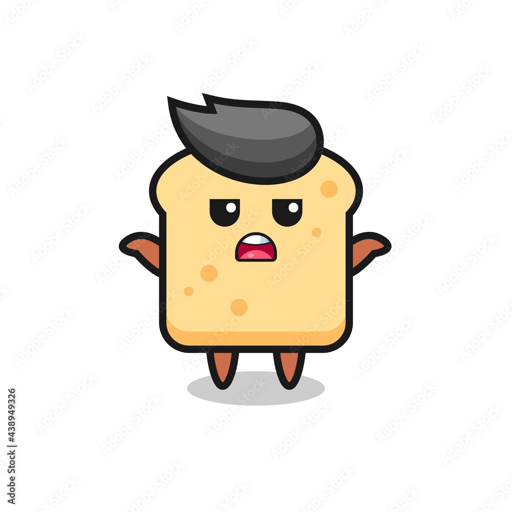 bread mascot character saying I do not know