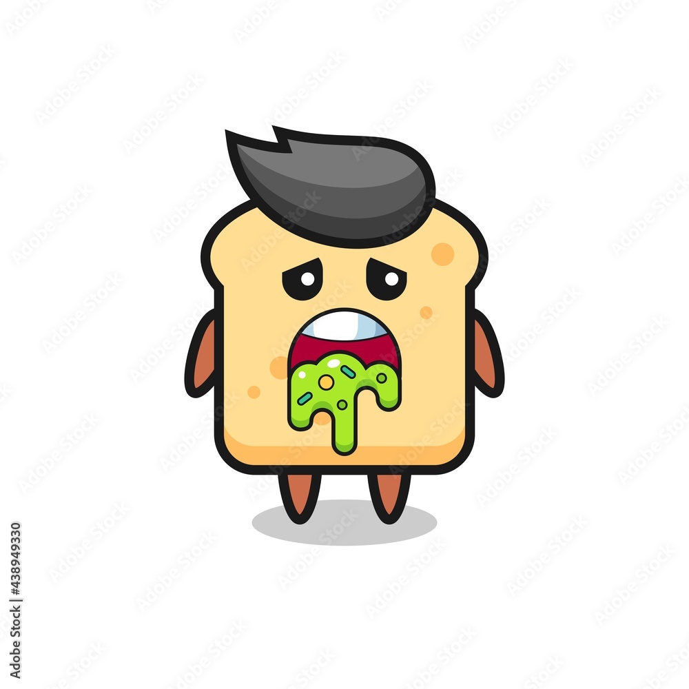 the cute bread character with puke