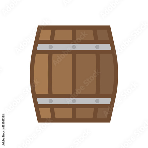 Wooden barrel icon flat isolated on white background vector illustration