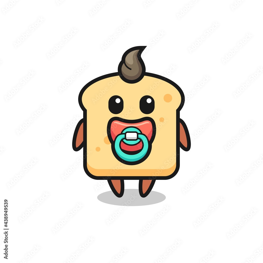 Fototapeta premium baby bread cartoon character with pacifier