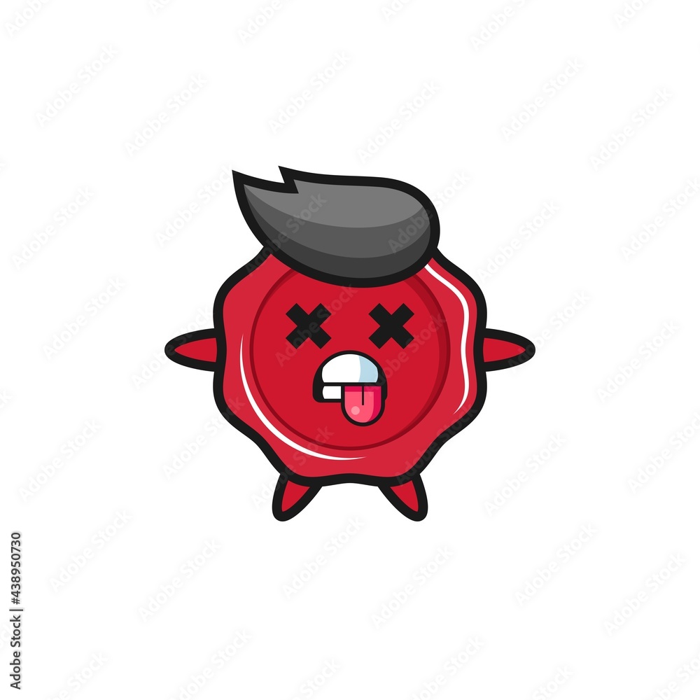 character of the cute sealing wax with dead pose character of the cute sealing wax with dead pose