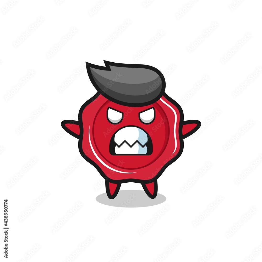 wrathful expression of the sealing wax mascot character