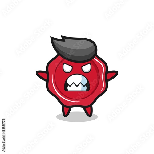 wrathful expression of the sealing wax mascot character