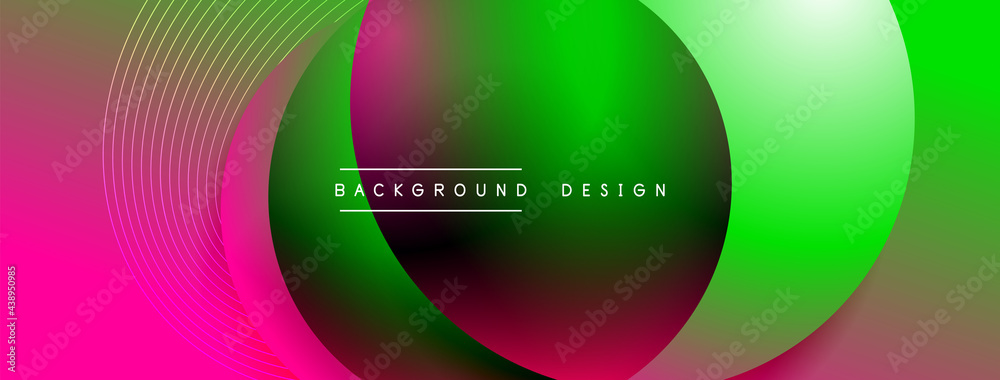 Gradient circles with shadows. Vector techno abstract background. Modern overlapping forms wallpaper background, design template Gradient circles with shadows. Vector techno abstract background. Modern overlapping forms wallpaper background, design template