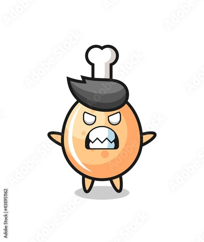 wrathful expression of the fried chicken mascot character