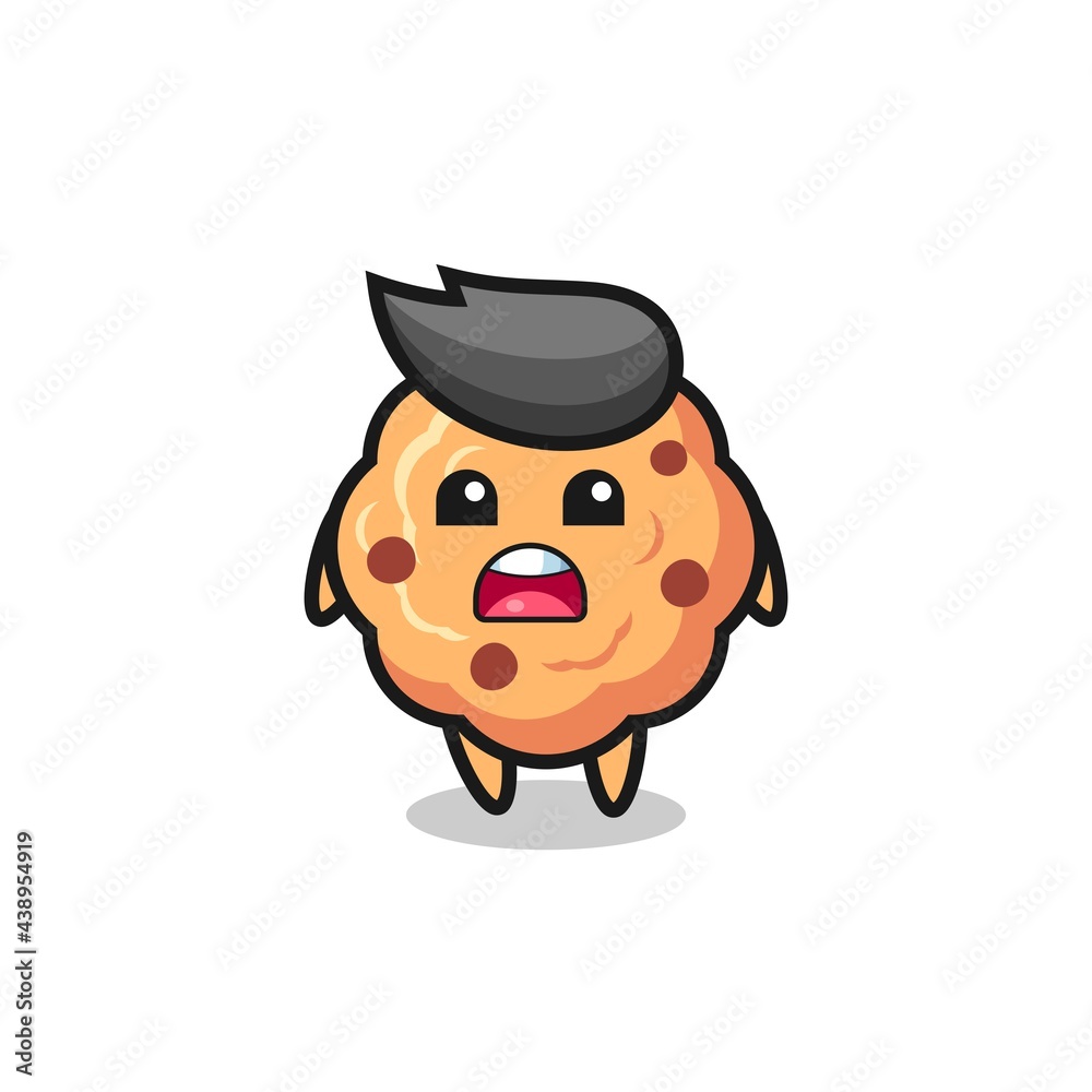 chocolate chip cookie illustration with apologizing expression, saying I am sorry