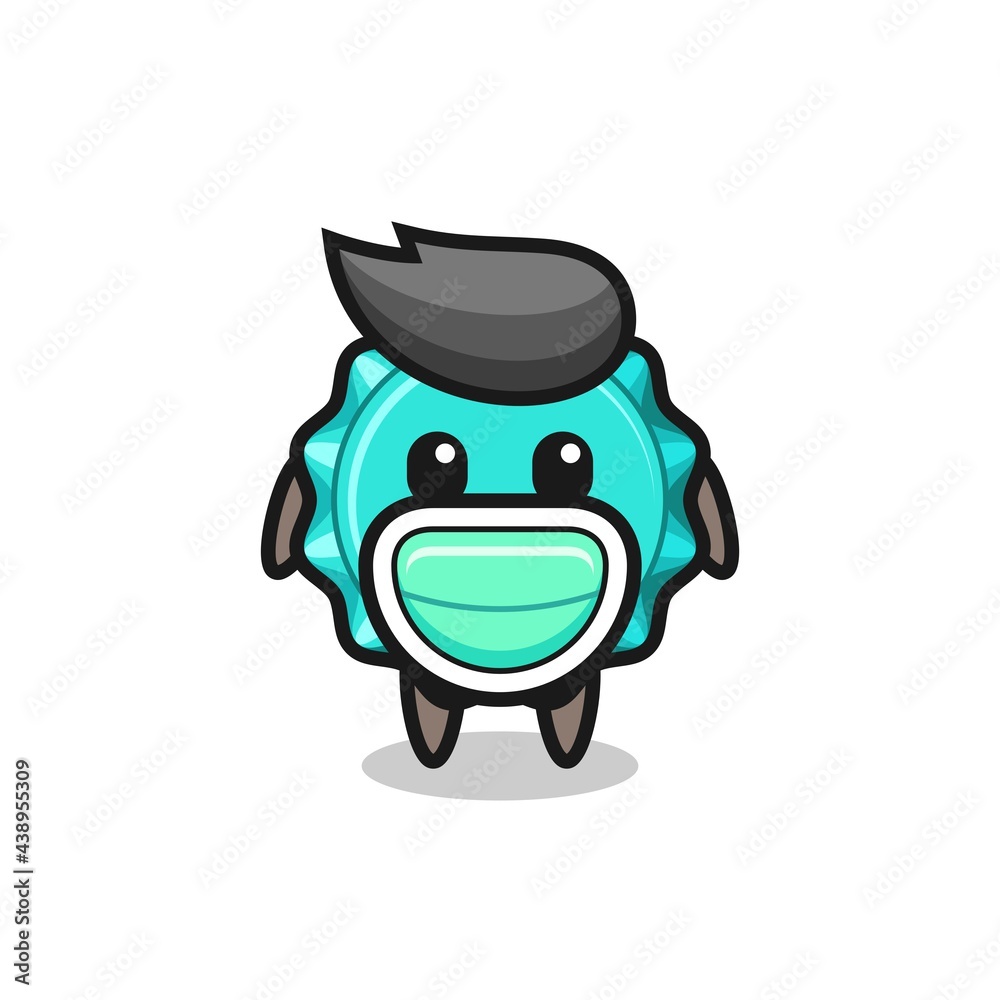 cute bottle cap cartoon wearing a mask cute bottle cap cartoon wearing a mask