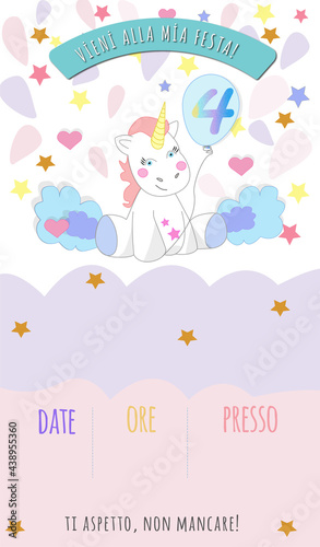 invitation to a children's birthday party from 1 to 7 years old