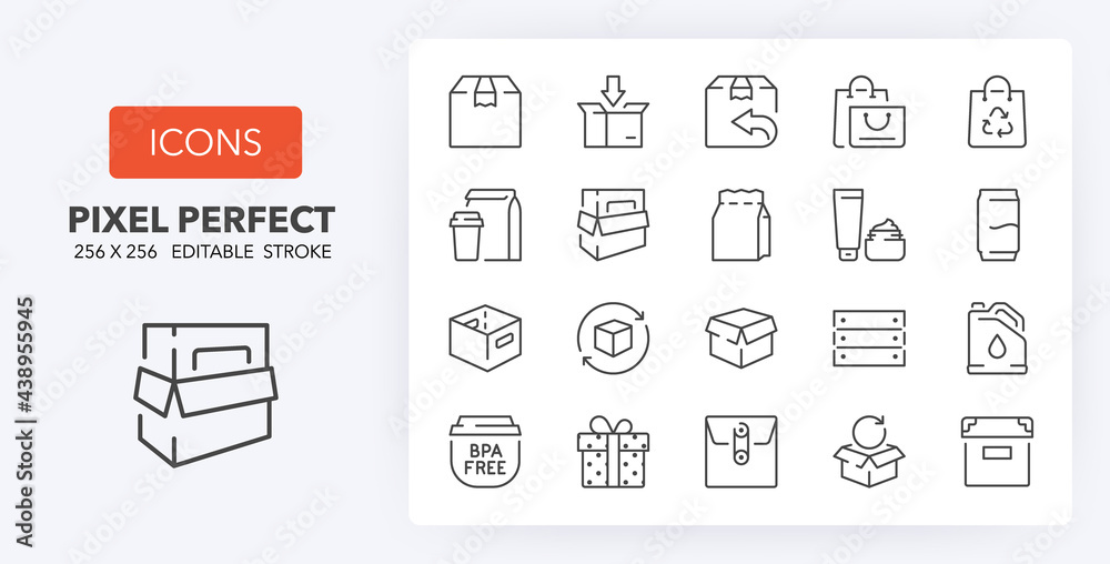 package line icons 256 x 256