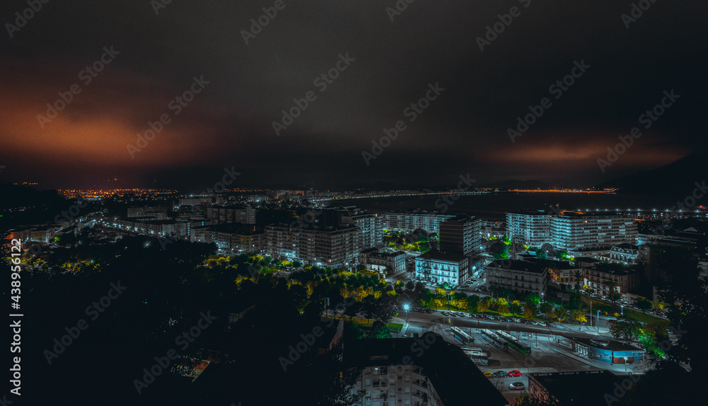 Views of the town of Laredo at night