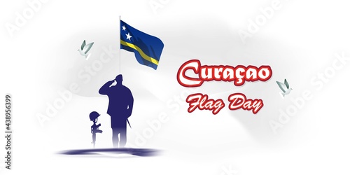vector illustration for curacao flag day