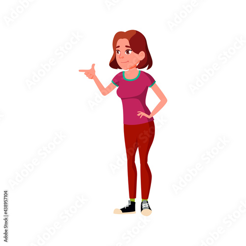happy caucasian lady choosing ring in jeweler shop cartoon vector. happy caucasian lady choosing ring in jeweler shop character. isolated flat cartoon illustration