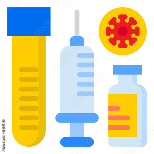 vaccine flat style icon