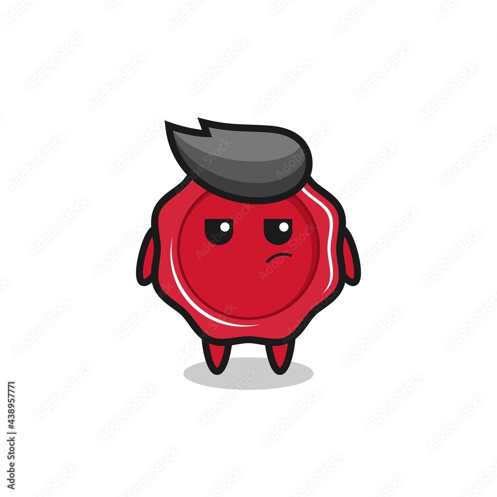cute sealing wax character with suspicious expression cute sealing wax character with suspicious expression