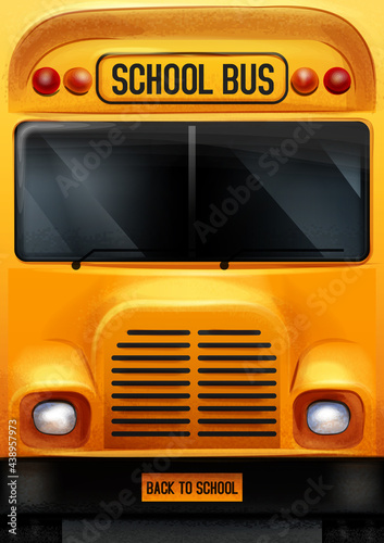back to school vertical graphic packaging with bus front