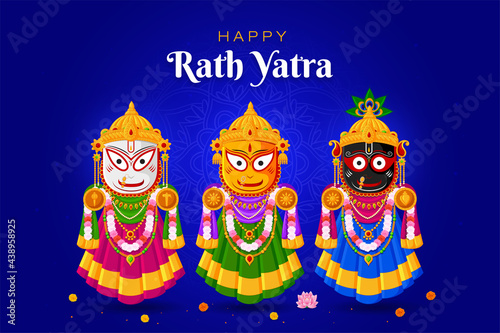 Happy Rath Yatra celebration for Lord Jagannath, Balabhadra and Subhadra.
