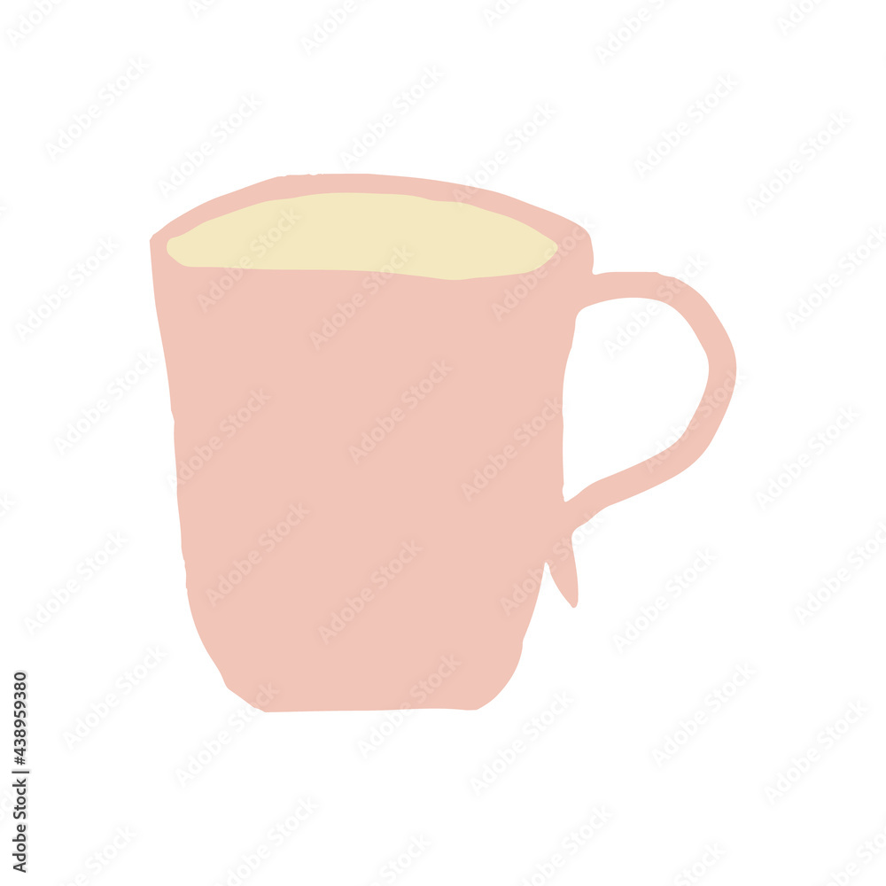 tea cup hand drawn. scandinavian hygge. cozy home. pink tea cup hand drawn. scandinavian hygge. cozy home. pink