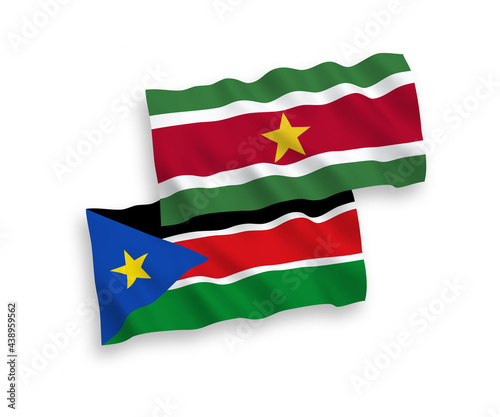 Free Download Flags of Republic of Suriname and Republic of South Sudan on a white background - GFXLoad
