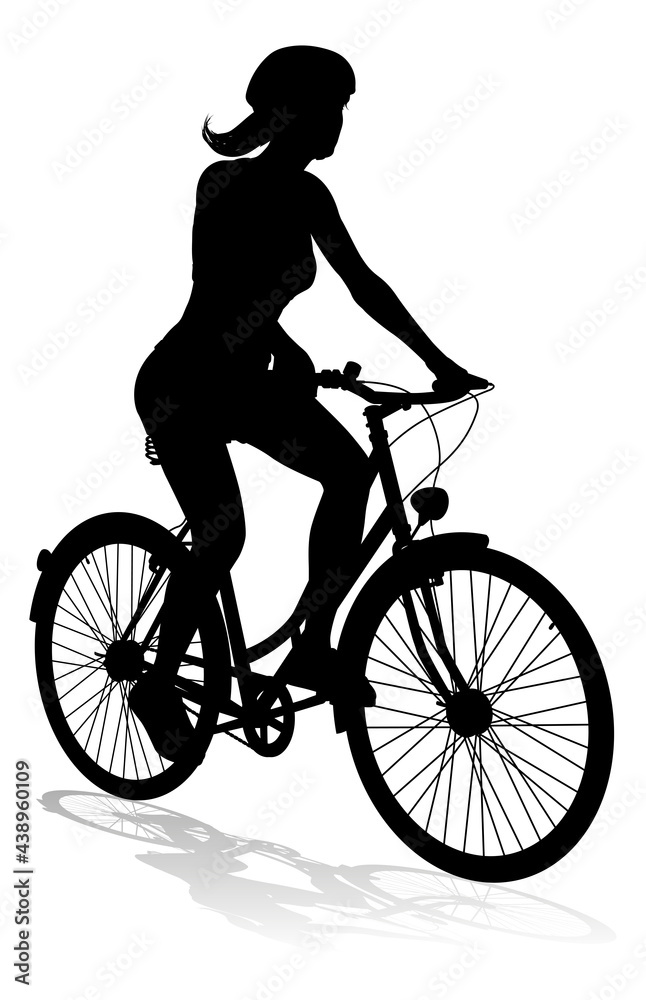 Obraz premium Bike and Bicyclist Silhouette