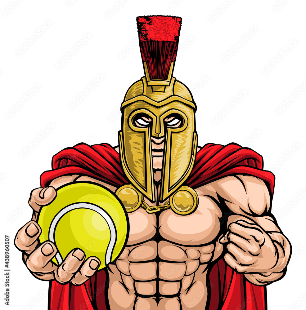 Fototapeta Spartan Trojan Tennis Sports Mascot