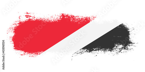 Stain brush stroke flag of Principality of Sealand country with abstract banner concept background photo