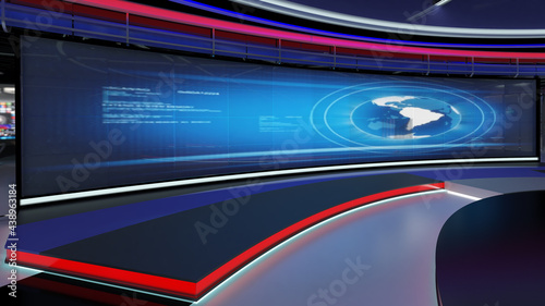 Принти на полотні Virtual TV Studio News Set