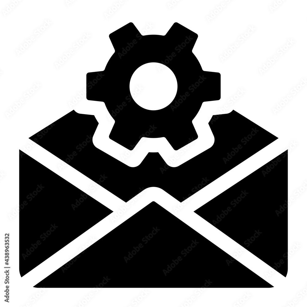 Mail Setting Glyph Icon Vector Mail Setting Glyph Icon Vector