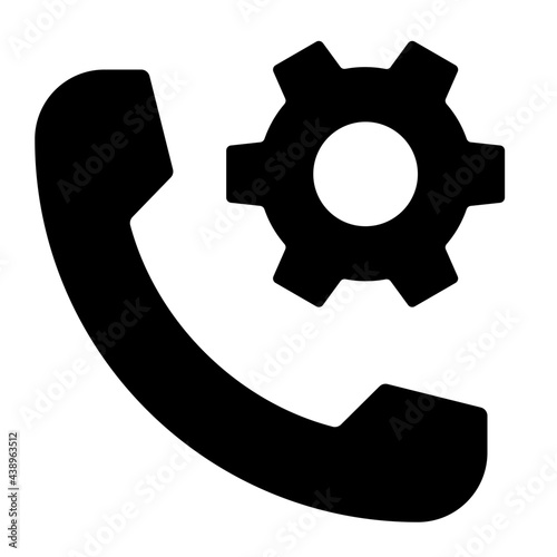 Call Configuration Glyph Icon Vector