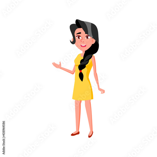 elegance young lady showing wardrobe with dress collection cartoon vector. elegance young lady showing wardrobe with dress collection character. isolated flat cartoon illustration