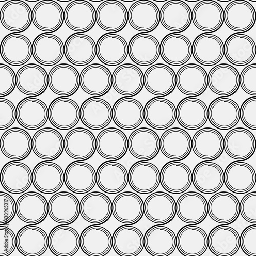 Double coil seamless pattern. Vector repeated double spiral.