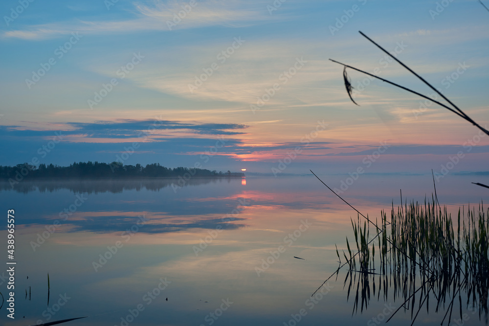 Morning by the lake. Beautiful spring sunrise Morning by the lake. Beautiful spring sunrise
