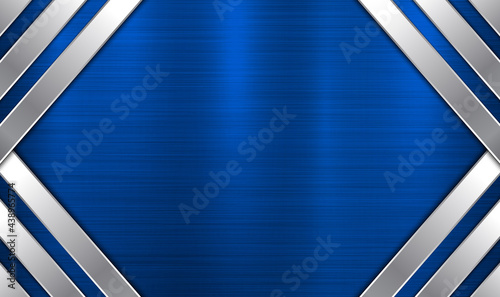 Abstract metallic blue frame layout design tech innovation concept with overlap layer background. Abstract metallic blue frame sport design concept innovation background. Vector EPS10