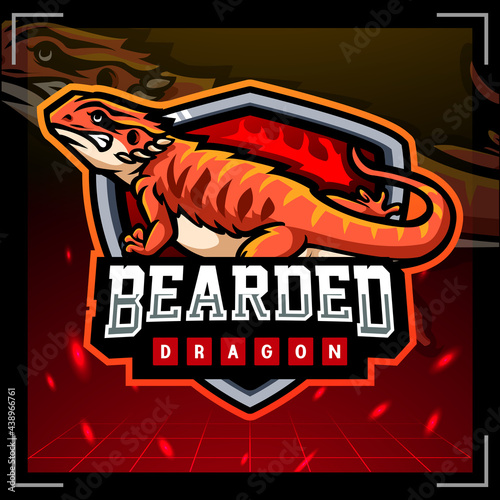 Bearded dragon mascot. esport logo design