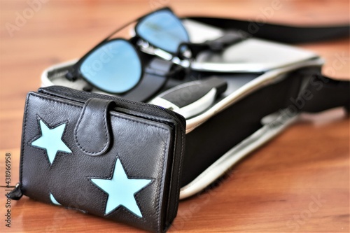 womens accessories, handbag purse sunglasses and car keys