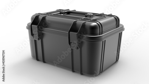 3D rendering - black case suitable for various equipment