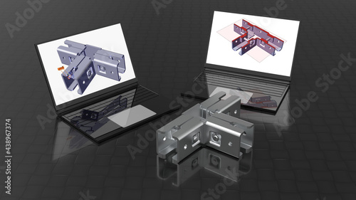 3D rendering - computer aided design in sheet metal design