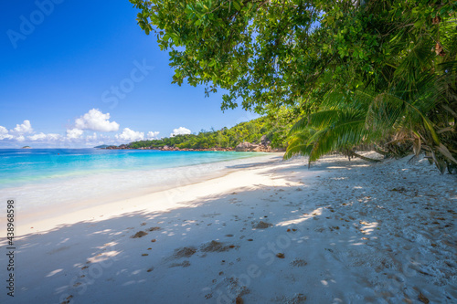 tropical beach anse lazio on praslin on the seychelles